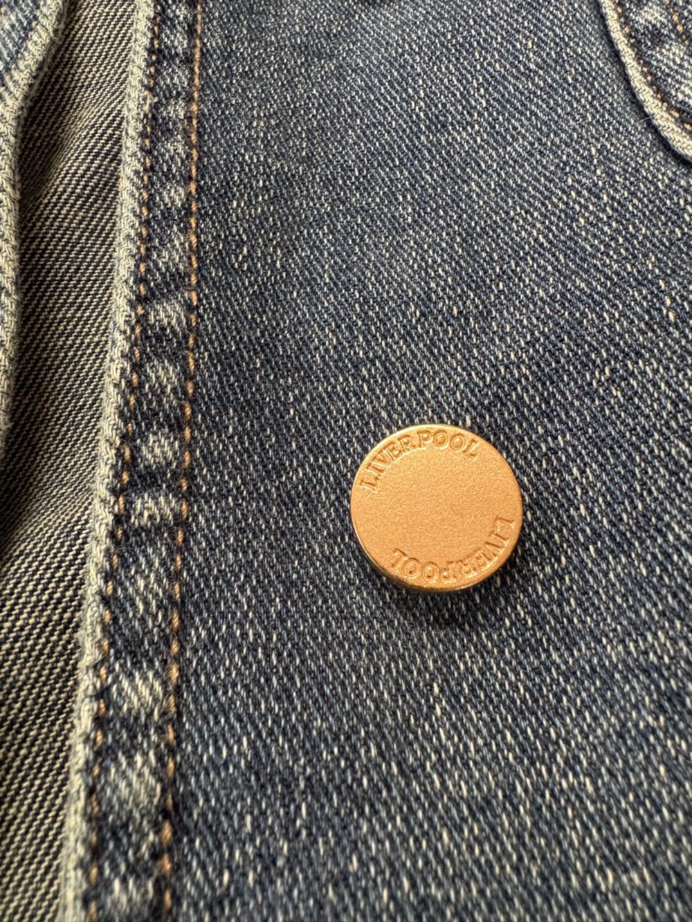 Liverpool Dark Blue Denim Jacket with Front Patch Pockets - Picture 3 of 14